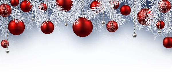 Kerst banner met vuren twijgen — Stockvector