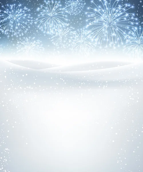 Vinter jul fyrverkerier — Stock vektor