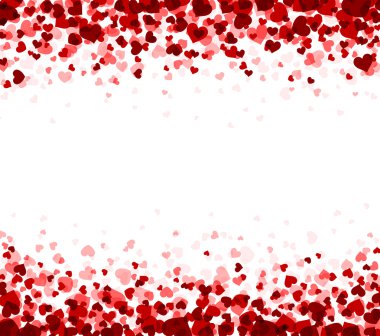 Romantic white background with hearts clipart