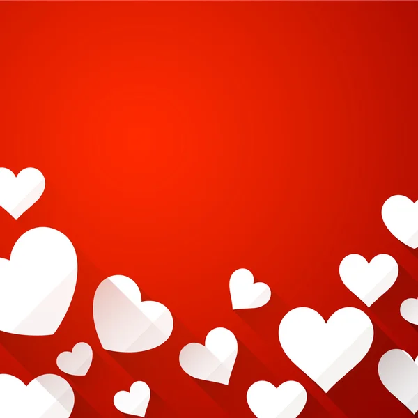 Fond de Saint-Valentin avec des cœurs blancs . — Image vectorielle