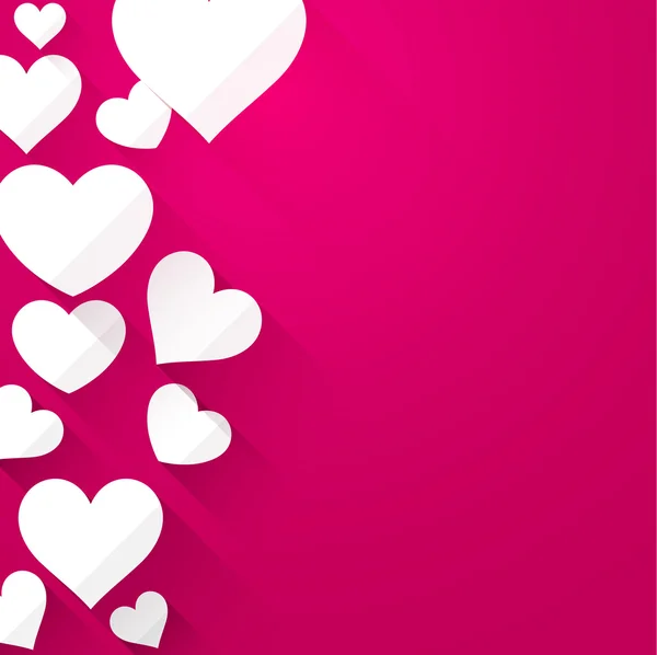 Valentine Hintergrund mit weißen Herzen. — Stockvektor