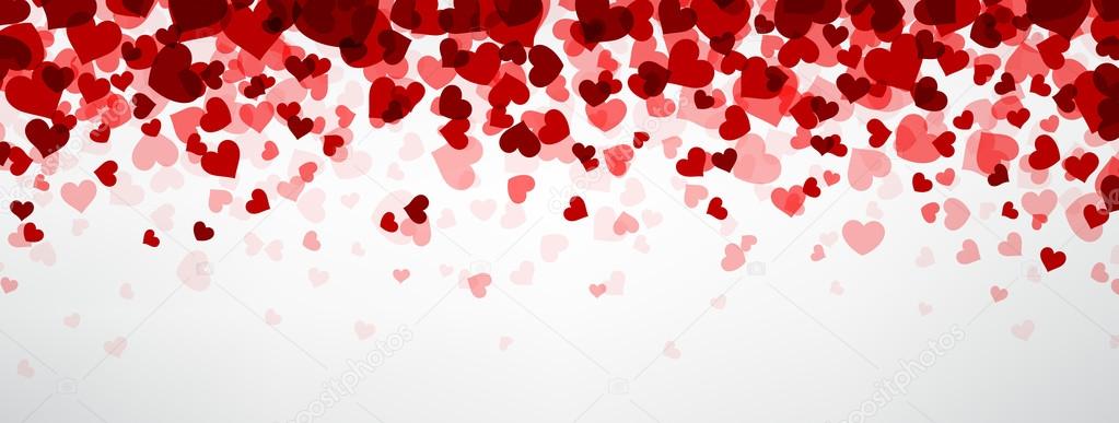 Romantic background with hearts