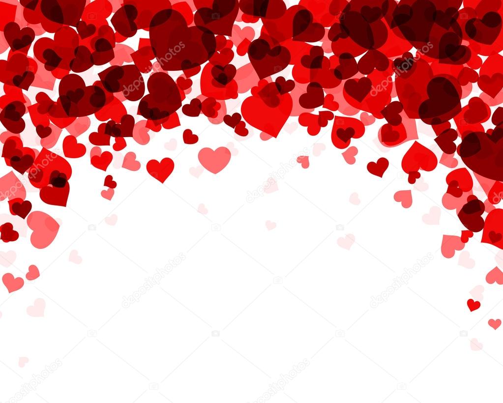 Background with red hearts.