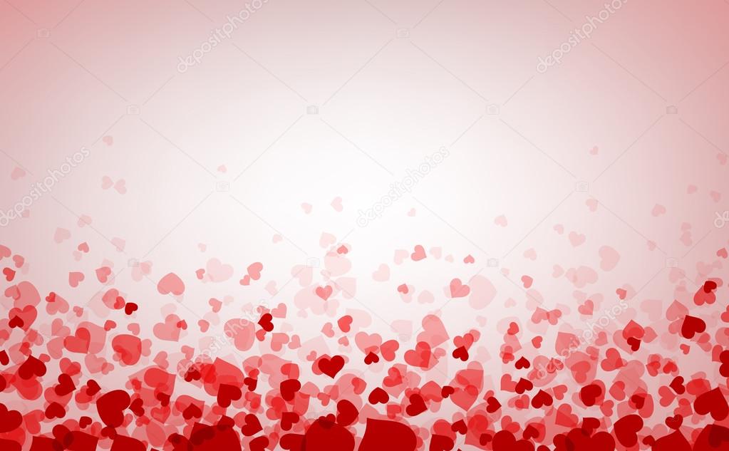 Romantic pink background with hearts
