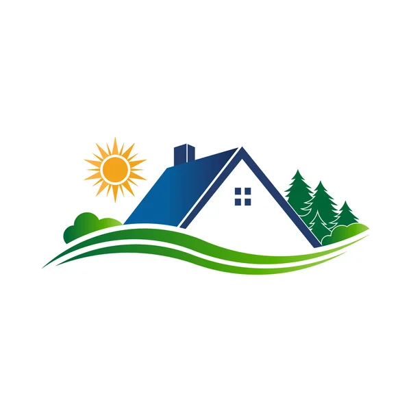 House in the woods. Logo illustration — Stock Illustration House in the woods. Logo illustration Stock Illustration