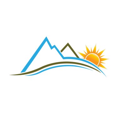 Mountains and Sun image logo