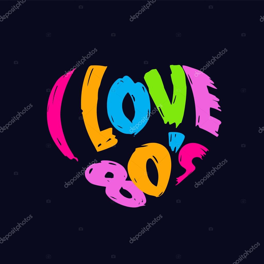 I Love The 80'S Logo Svg - Layered SVG Cut File - All Free Fonts