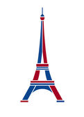 Eiffelova věž Paříž červené a modré. Ikony designu
