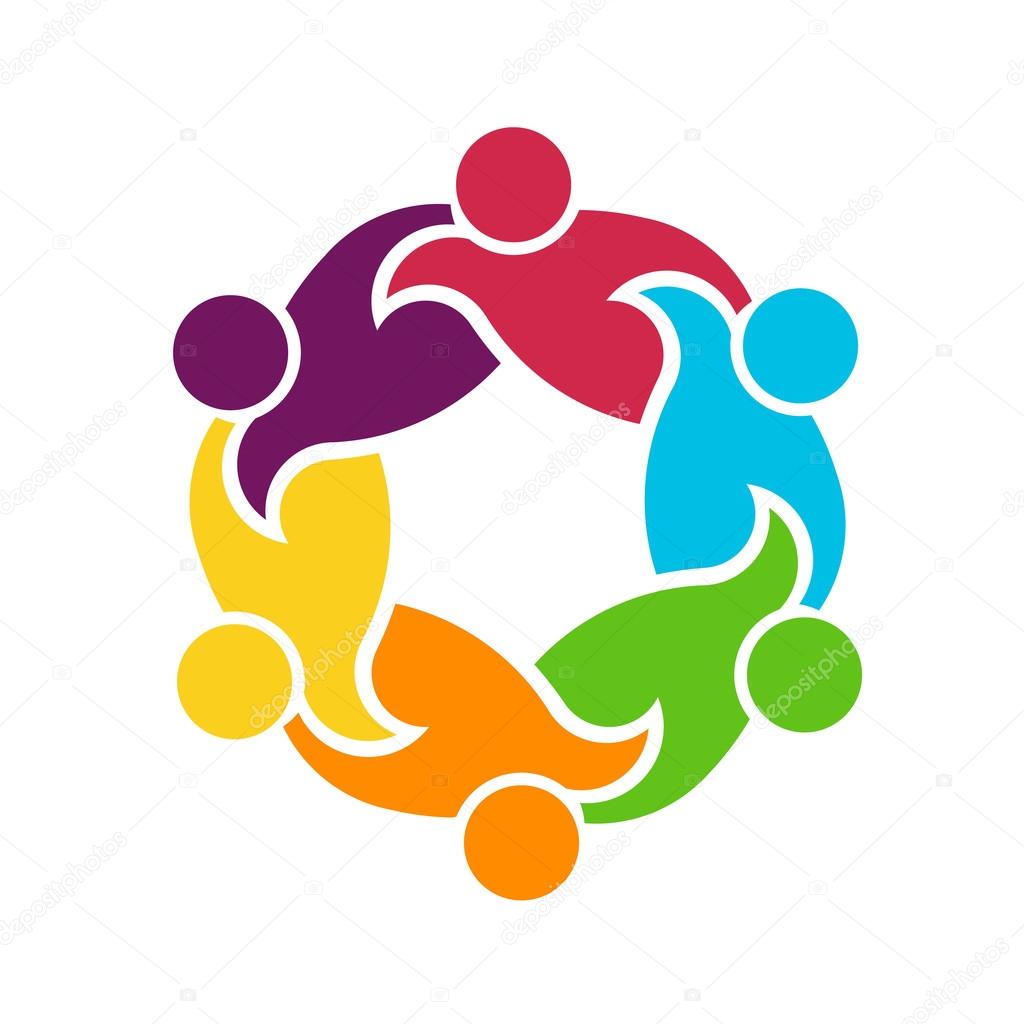 Trabajo en equipo c rculo redondo de 6 personas logo del grupo stock