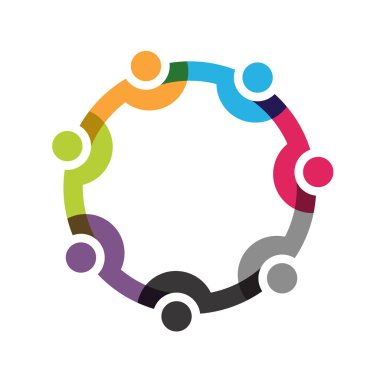 Social Network, Group of 7 people business men logo