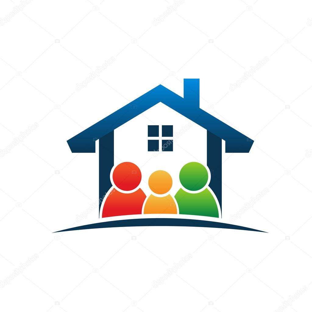 Family in house logo — Stock Vector © deskcube #71816891