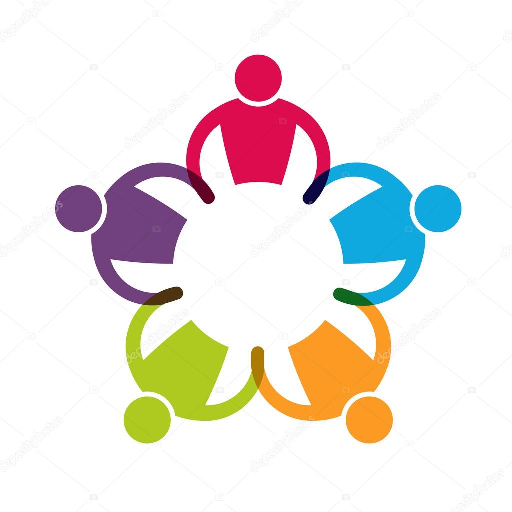 Teamwok 5 holding hands together in circle logo Stock Vector Image by  ©deskcube #71816991