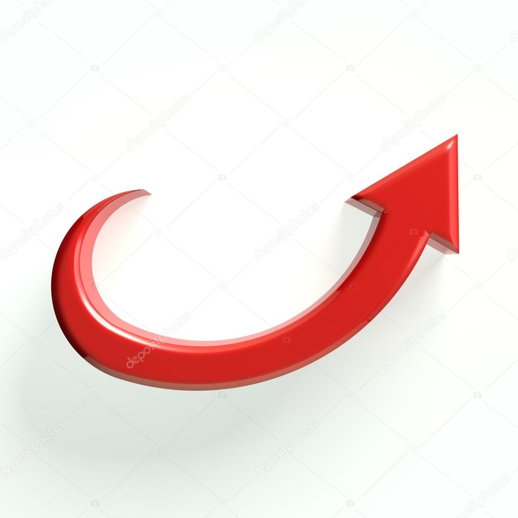 3D curved red up arrow Stock Photo by ©deskcube 75582131