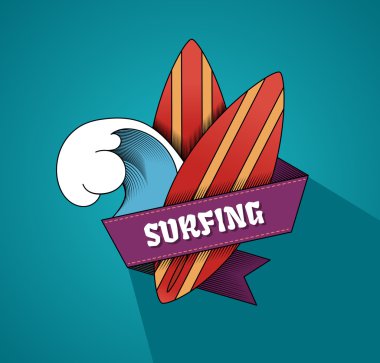 Sörf tasarım illustraion