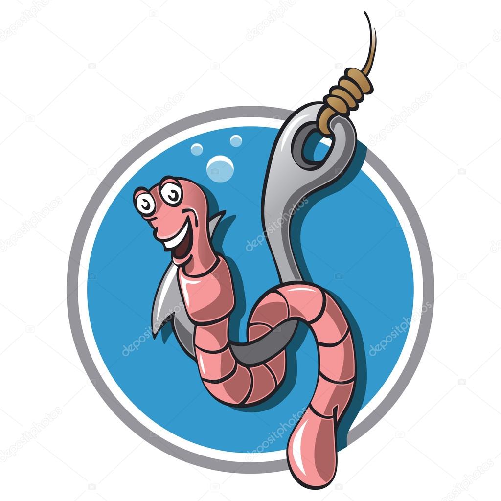 Worm on the hook Stock Vector by ©PlanForYou 105442750