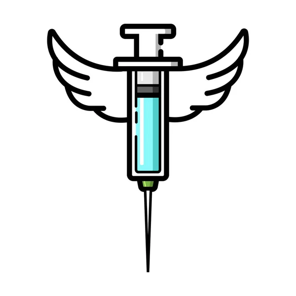 翼を持つ救助ワクチン — ストックベクタ