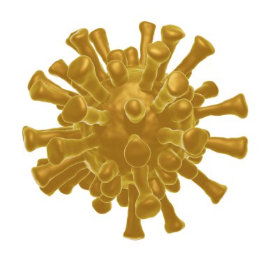 Coronavirus covid 19 konsept için 3D virüs üretimi.