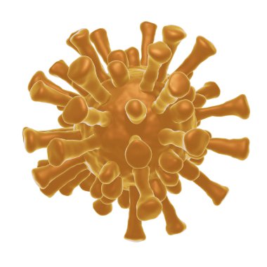 Coronavirus covid 19 konsept için 3D virüs üretimi.