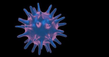 Coronavirus covid için 3 boyutlu virüs oluşturma siyah arkaplan üzerinde 19 kavram.