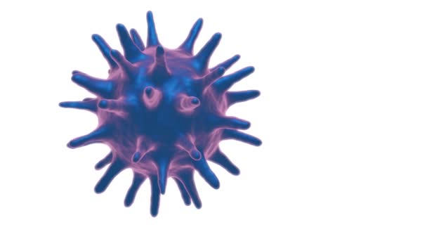 Återgivning Virus För Coronavirus Covid Begrepp Vit Bakgrund — Stockvideo