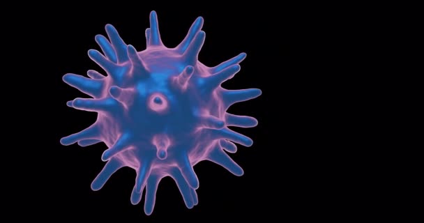 ウイルスの単離された3次元レンダリングは 透明性の高い背景で19型インフルエンザパンデミックに対して — ストック動画