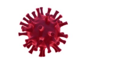 Beyaz zemin üzerinde Coronavirus covid 19 konsept için 3D virüs oluşturma.