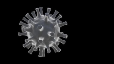 Coronavirus covid için 3 boyutlu virüs oluşturma siyah arkaplan üzerinde 19 kavram.