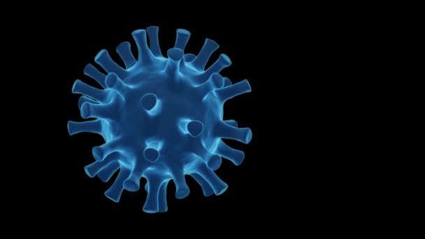 Render Blue Virus Coronavirus Covid Concepts Black Background — Stock Video