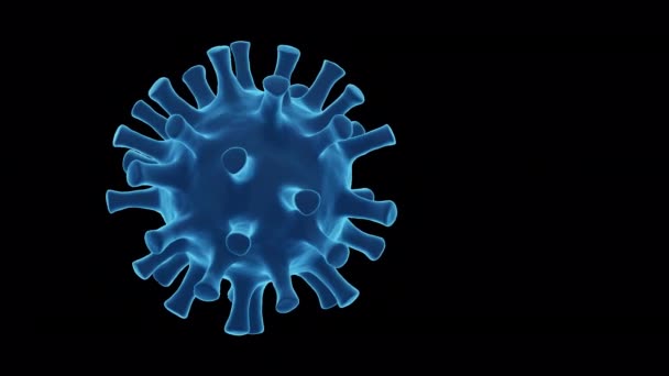 Renderen Van Een Draaiend Virus Voor Coronavirus Covid Concepten Transparante — Stockvideo