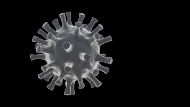 Renderen Van Virus Voor Coronavirus Covid Concepten Zwarte Achtergrond — Stockvideo