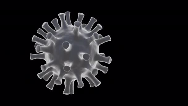 Renderen Van Een Draaiend Virus Voor Coronavirus Covid Concepten Transparante — Stockvideo