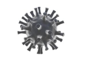 Beyaz zemin üzerinde Coronavirus covid 19 konsept için 3D virüs oluşturma.
