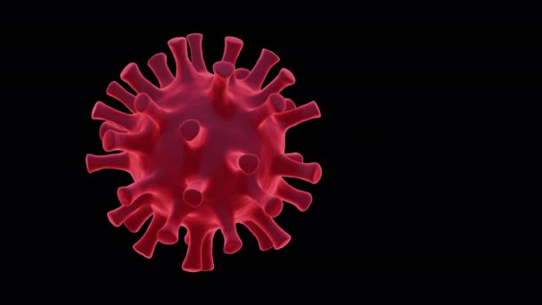 Renderen Van Een Draaiend Virus Voor Coronavirus Covid Concepten Transparante — Stockvideo