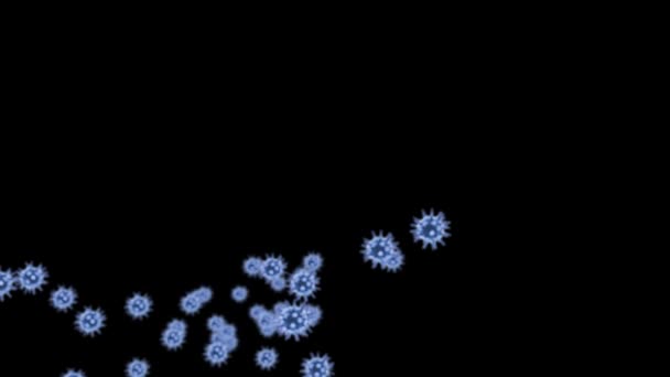 Virüsü Hava Yoluyla Bulaşan Aerosol Damlacıklar Gibi Siyah Zemin Üzerinde — Stok video