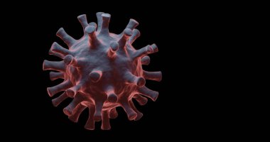 Havada uçuşan virüsün 3 boyutlu görüntüsü.