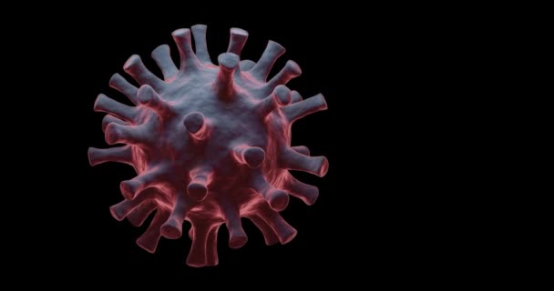 Render Spinning Virus Coronavirus Covid Concepts Black Background — Stock Video