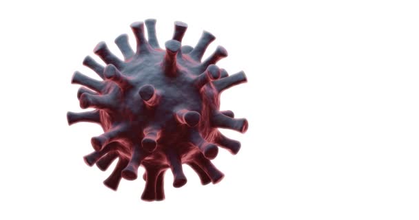 Rendering Virus Rotante Coronavirus Covid Concetti Sfondo Bianco — Video Stock