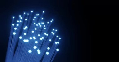 Fiber optik veri aktarım konseptinin ışık açıp kapayarak 3D görüntülemesi.