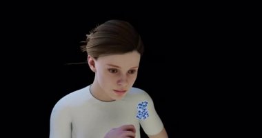 3D öksürme, virüsün hava yoluyla bulaşan aerosol ya da damlacıklar gibi uçuşması, şeffaf arka planda.