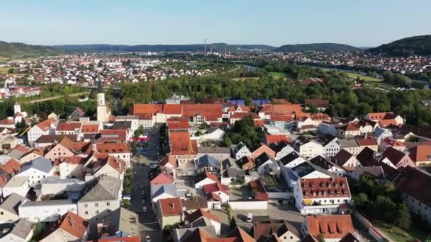 Drone Vídeo Kelheim Com Vistas Cidade — Vídeo de Stock