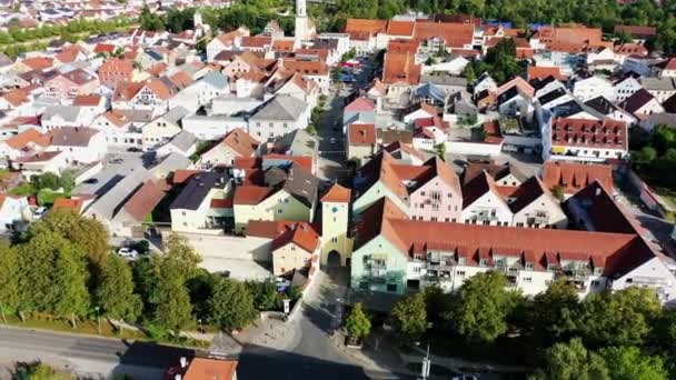 Drone Video Kelheim Látnivalói Város — Stock videók