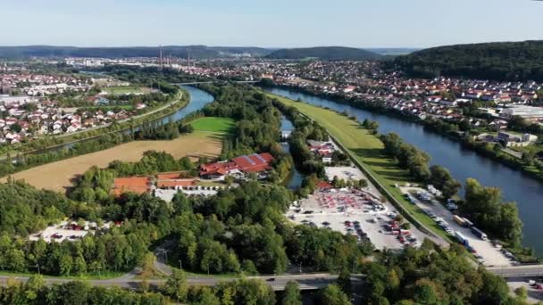 Drone Vídeo Kelheim Com Vistas Cidade — Vídeo de Stock