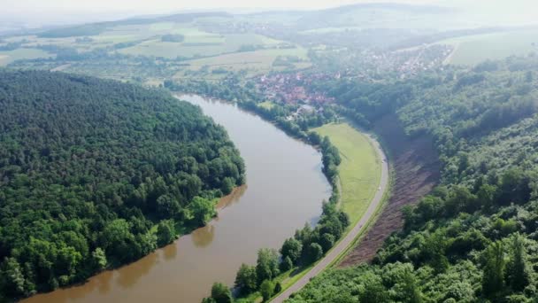 Drone Videó Főhurokról Wertheim Közelében — Stock videók