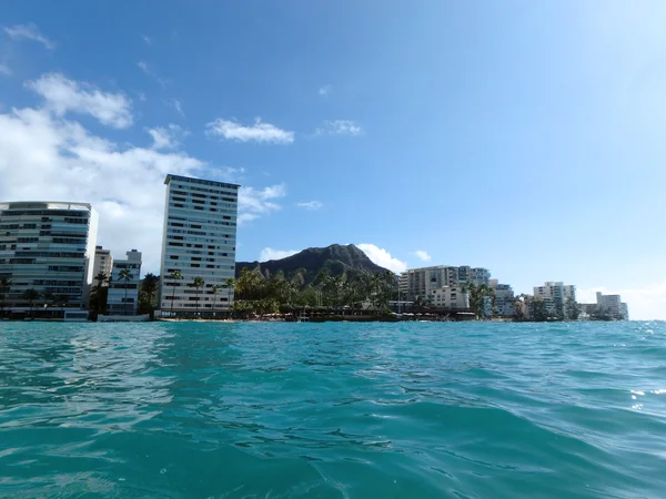 Diamondhead and Condos from the ocean — Stock Photo, Image