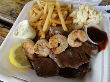 Mix tabak tabak karides, Ahi, biftek ızgara