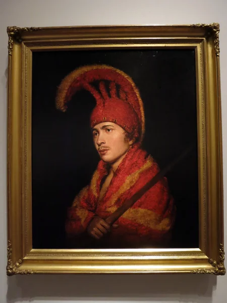 Otaheitan チーフ戦争の方法で服を着た男の肖像 — ストック写真