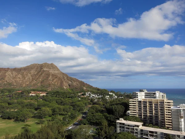 Luchtfoto van Diamondhead, Kapiolani Park — Stockfoto