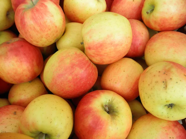 Rode appel op de markt — Stockfoto