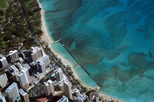 Aerail view of Waikiki, Kapiolani Park — Stock Photo, Image