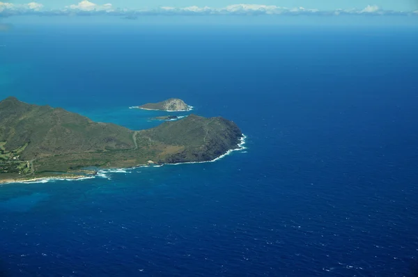 Vista aérea de Sandy Beach, Coelho e, Ilhas Rochosas, Makapuu Po — Fotografia de Stock